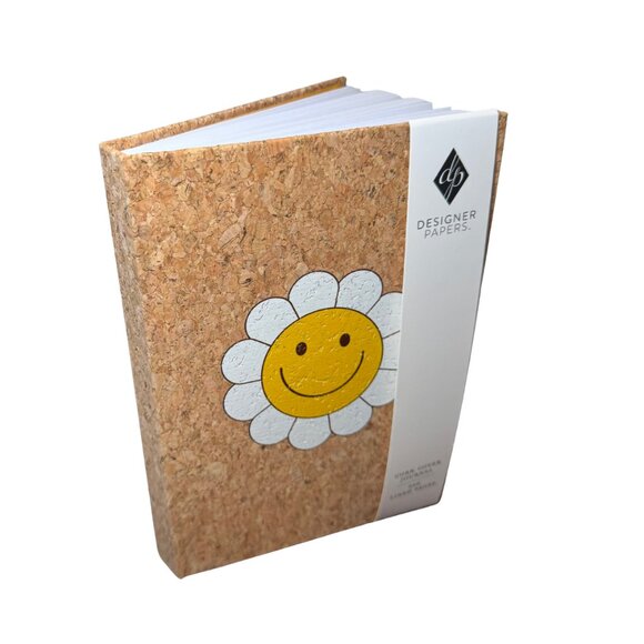Cork Cover Journal with a Smiley Face Daisy 8" X 6" 240 Pages NEW - Picture 3 of 3